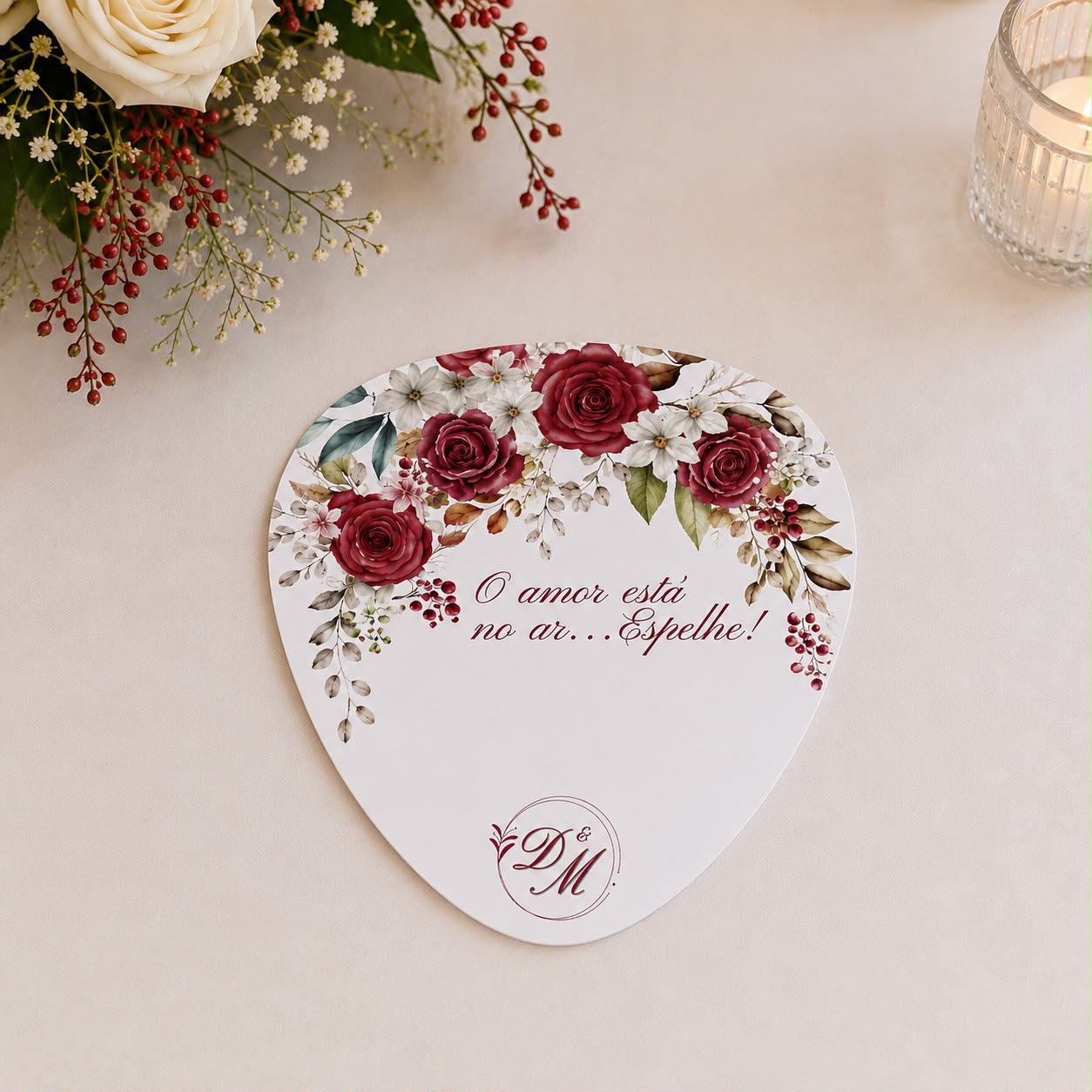 Arte de Ventarola para casamento